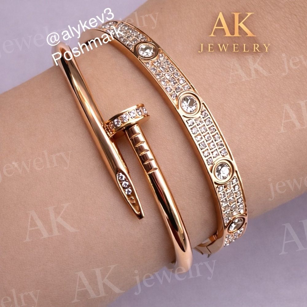 💎LUXURY ROSE LOVE Bracelet Screwdriver Pave Diamond Style Design, Bangle, Cuff,